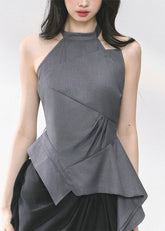High-End Halter Neck T-Shirt Top